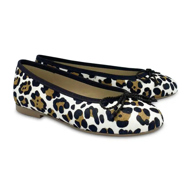 Brunellis leopard pony hair ballet flat s-28 - girls