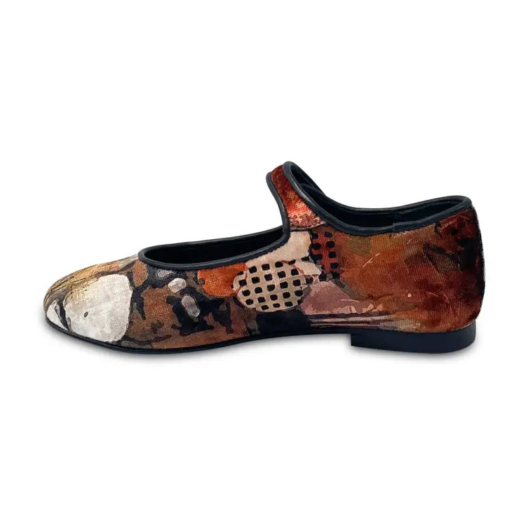 Brunellis malevich mixed print velvet mary jane s-21 - mary jane
