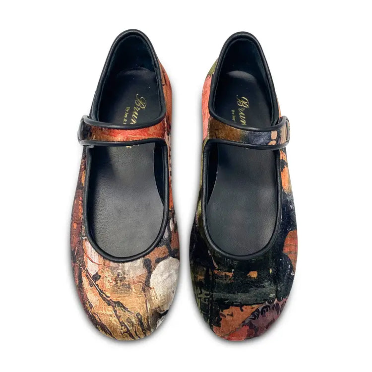 Brunellis malevich mixed print velvet mary jane s-21 - mary jane