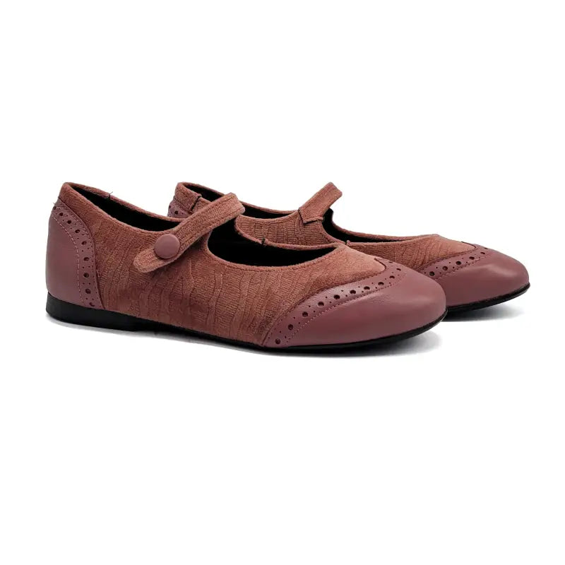 Brunellis mauve velvet wingtip mary jane s-24 - wingtip mary jane
