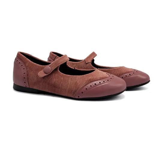 Brunellis mauve velvet wingtip mary jane s-24 - wingtip mary jane