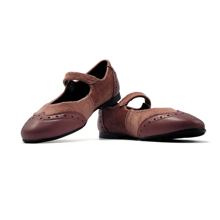 Brunellis mauve velvet wingtip mary jane s-24 - wingtip mary jane