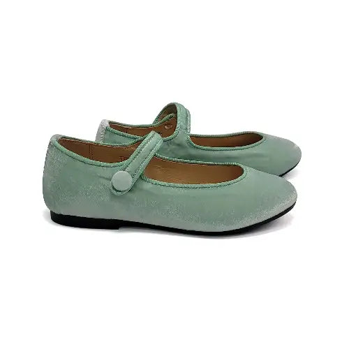 Brunellis Mint Velvet Mary Jane | Kids Shoes – Laced Shoe Inc
