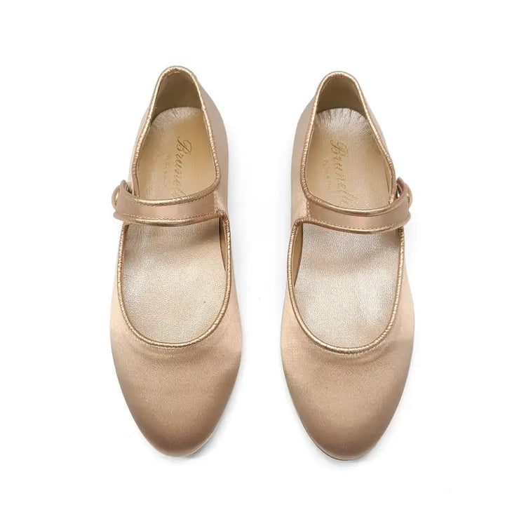 Brunellis rose gold satin pointed mary jane sa4007 - pointy mary jane