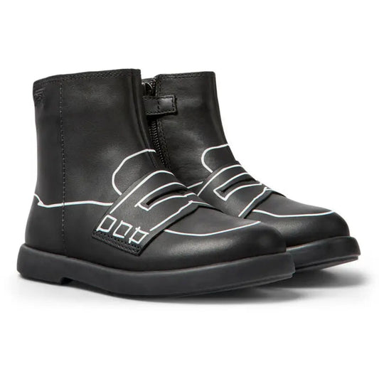 camper black bootie