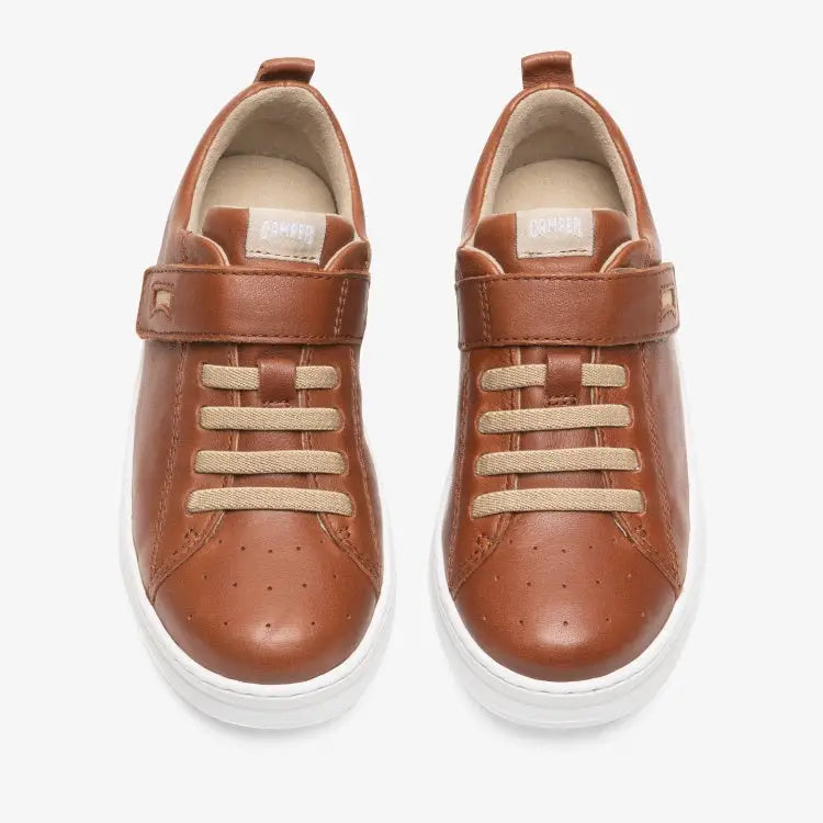 Camper brown no tie velcro sneaker k800247-21 - boys