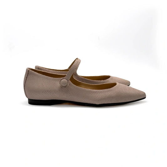 blush snakeskin pointed mary jane