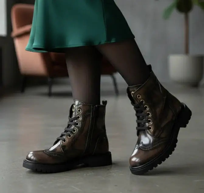 Confetti Dark Java Wingtip Bootie 3550