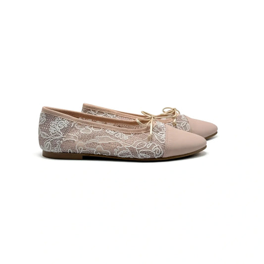 Maria catalan mauve pink lace ballet flats fast shipping