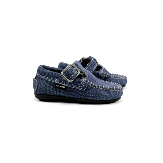Atlanta mocassin denim blue t strap loafer fast shipping