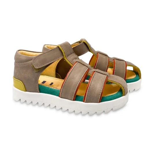 Dulis grey strap closed toe sandal sk0202 - boys