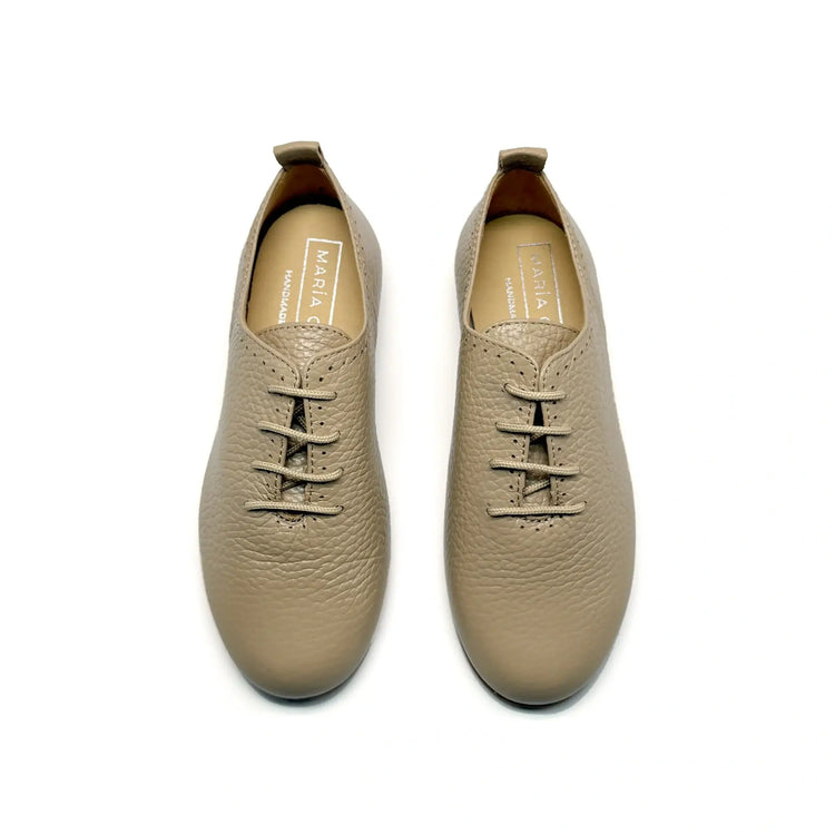 Maria catalan taupe oxford leather dress shoe fast shipping