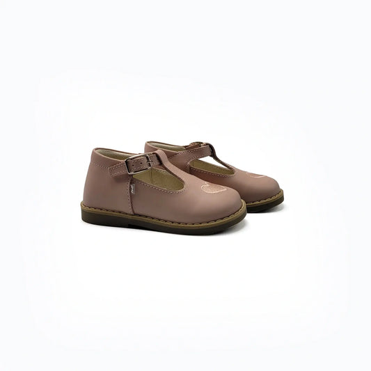 Emel nude heart first walker t-strap shoes fast shipping