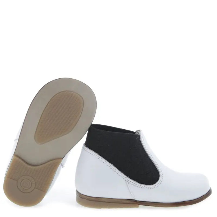 Emel White Black Slip On Bootie - FIRST WALKER