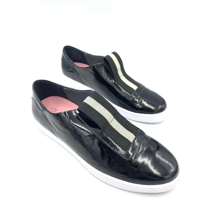 Esporre black patent sneaker - ladies