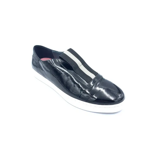 Esporre black patent sneaker - ladies