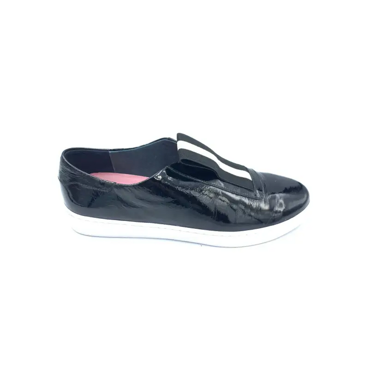 Esporre black patent sneaker - ladies