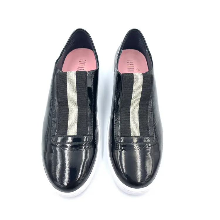 Esporre black patent sneaker - ladies