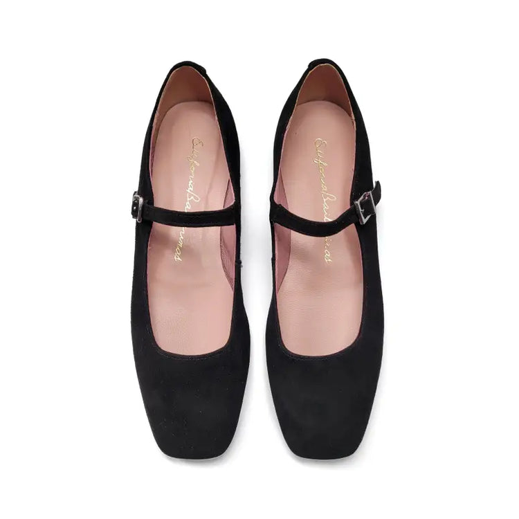 Euphoria rich black suede mary jane 208a - mary jane