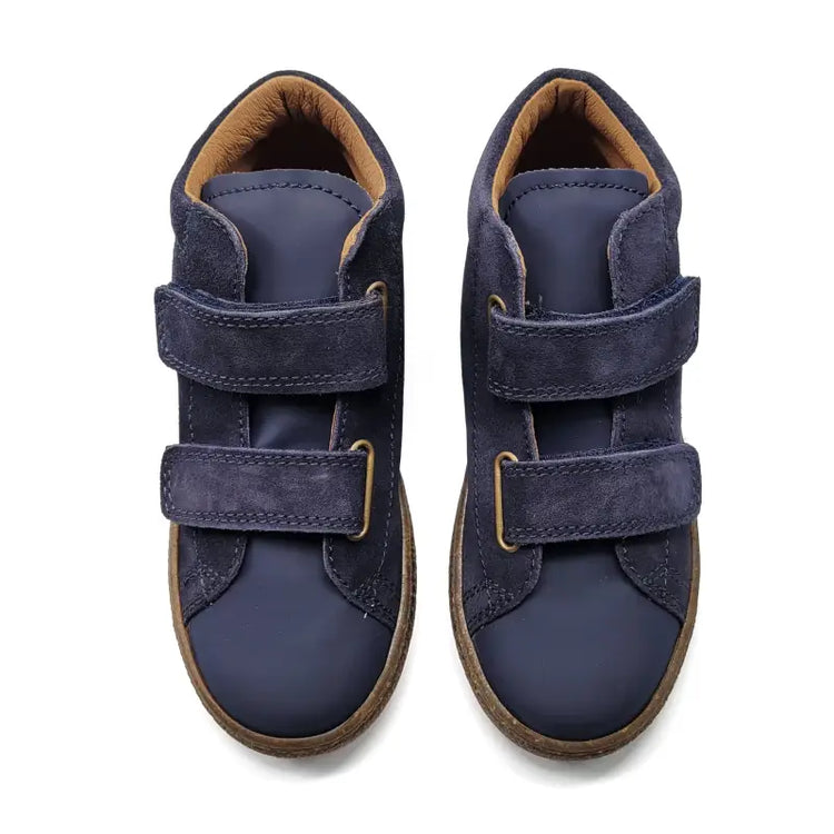 Falcotto albus navy suede high top velcro sneaker boys