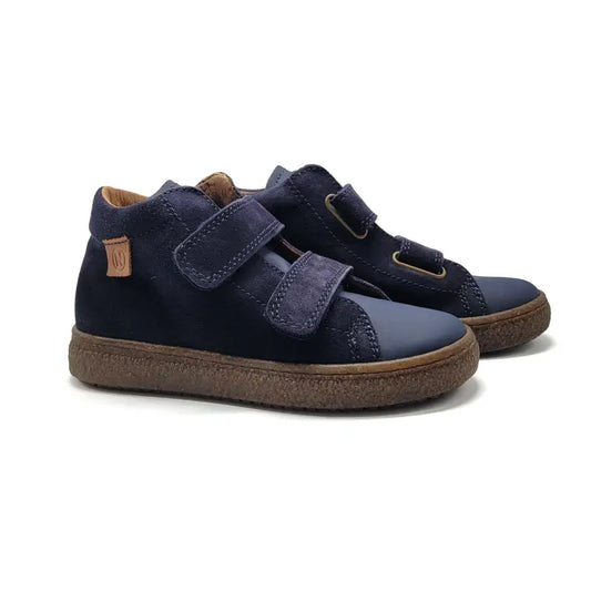 Falcotto albus navy suede high top velcro sneaker boys