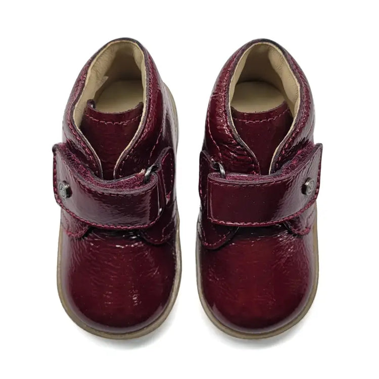 Falcotto conte black patent velcro sneaker - baby