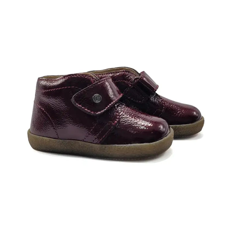 Falcotto conte black patent velcro sneaker - baby
