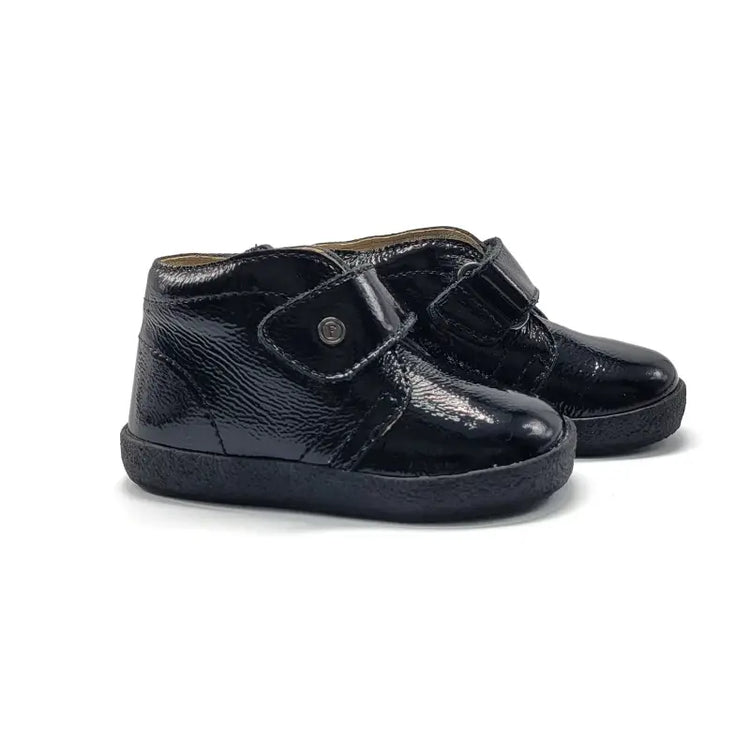 Falcotto conte burgundy patent velcro sneaker - baby