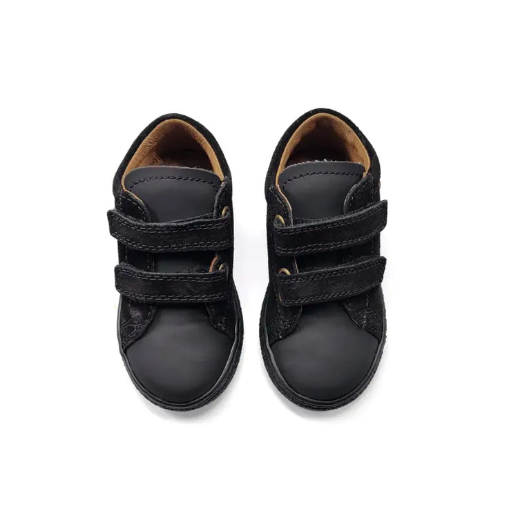 Falcotto michael black flannel velcro sneakers - baby sneaker