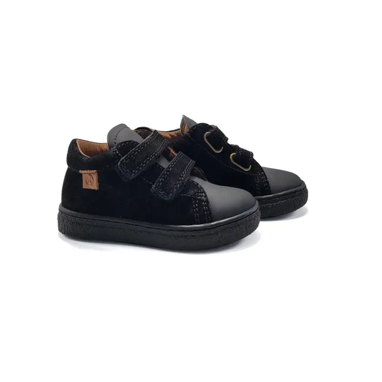 Naturino Albus Black Motorcycle Mama Velcro Sneaker
