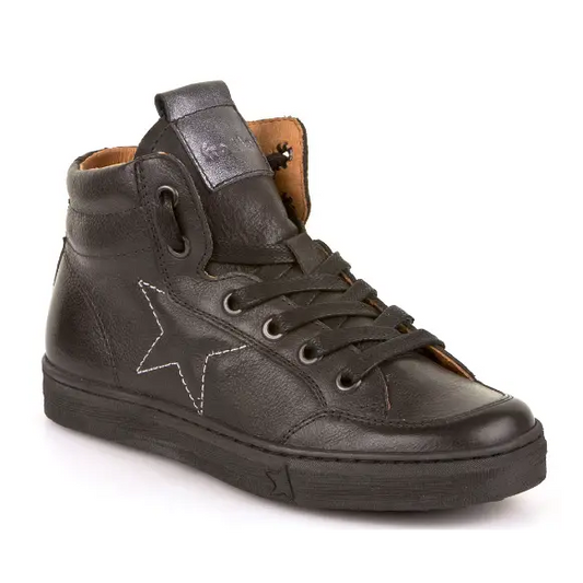 Froddo black star print sneaker side zipper closure g3110103 - boys