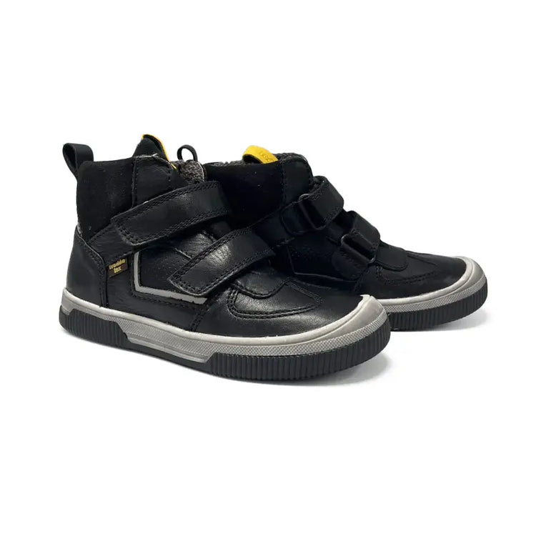 Froddo black & yellow water resistant velcro hi top sneaker g3110210 - boys