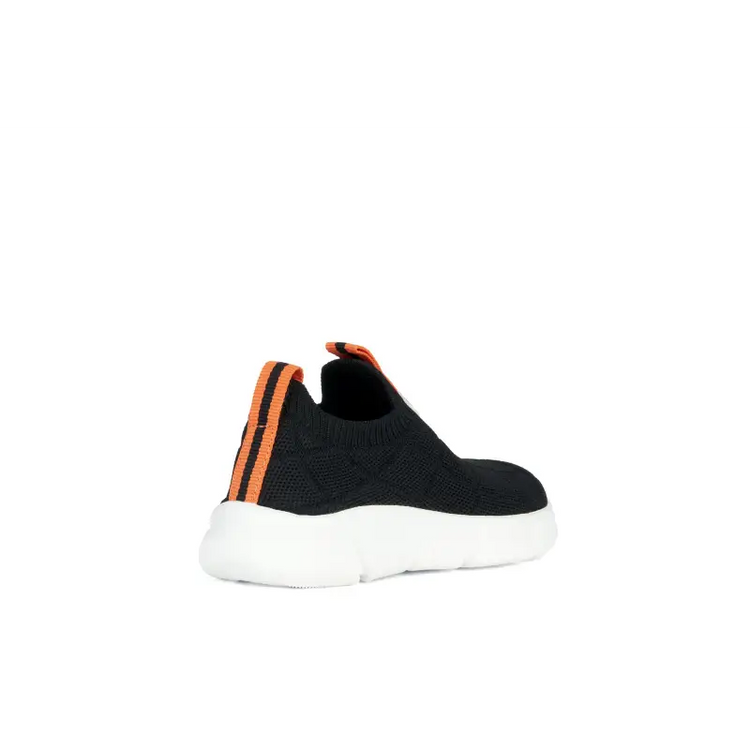 Geox black & orange mesh sock sneaker - boys