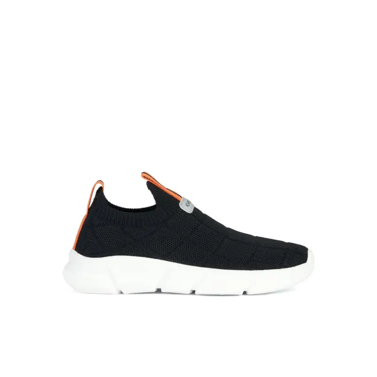 Geox black & orange mesh sock sneaker - boys