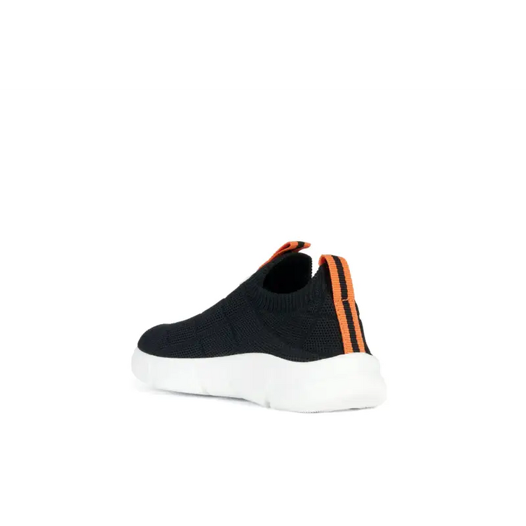 Geox black & orange mesh sock sneaker - boys
