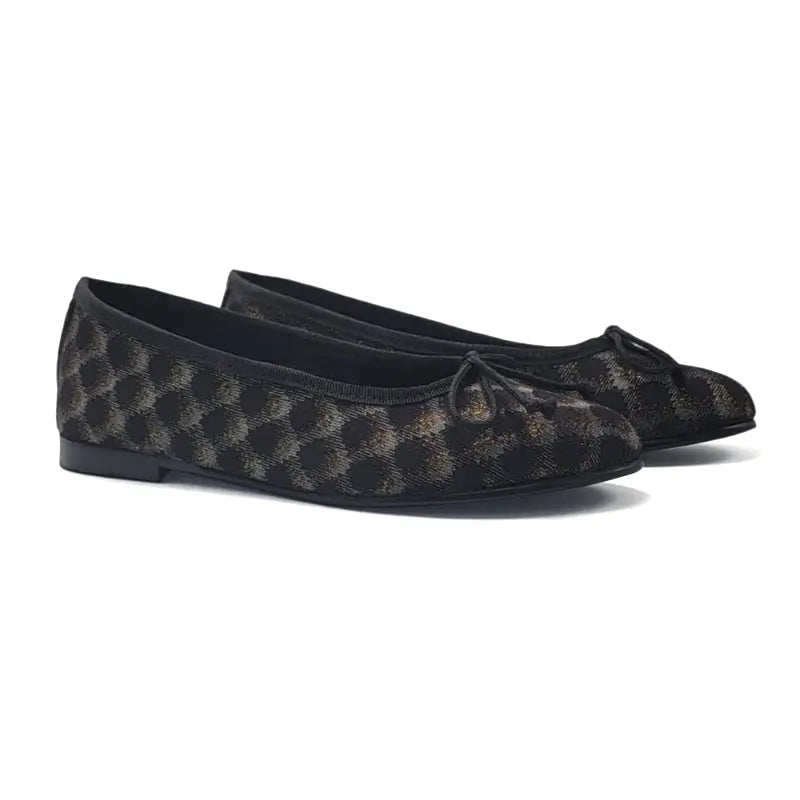 Geppettos abby black gold lattice ballet flat - girls