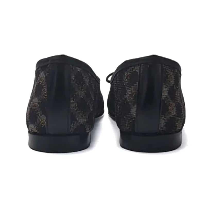 Geppettos abby black gold lattice ballet flat - girls