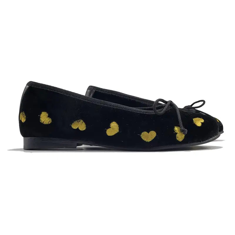 Geppettos abby gold heart balllet flat - girls