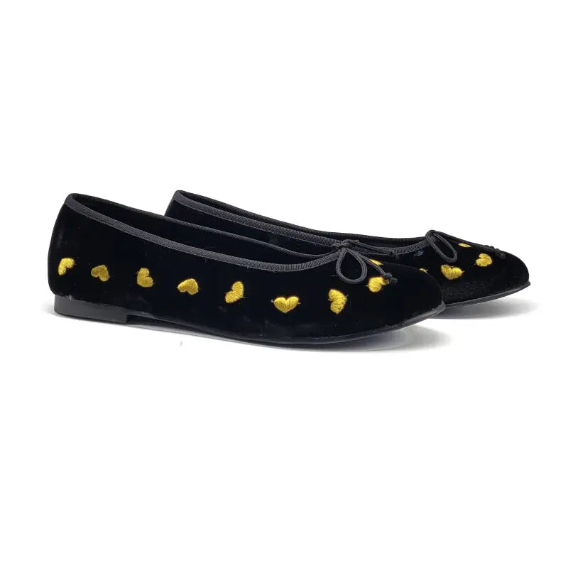 Geppettos abby gold heart balllet flat - girls