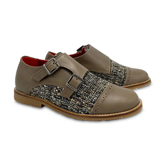 Geppettos brown tweed double munk strap gp0538 - boys