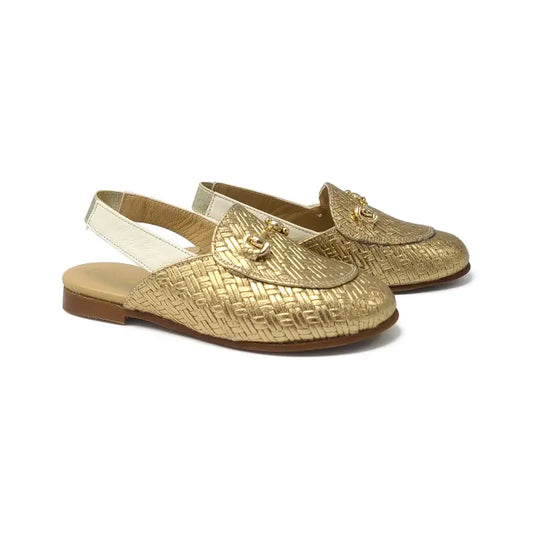Geppettos gold basket chain slingback 102080 - girls