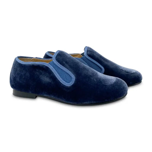 Geppettos indigo blue velvet smoking shoe 138507b - unisex