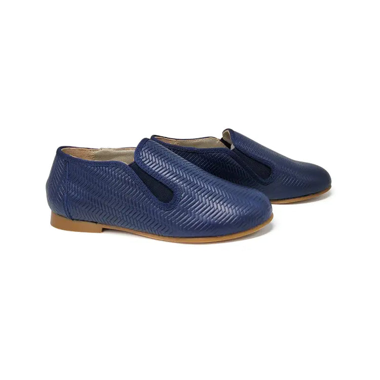 Geppettos navy woven smoking shoe 138507b - unisex