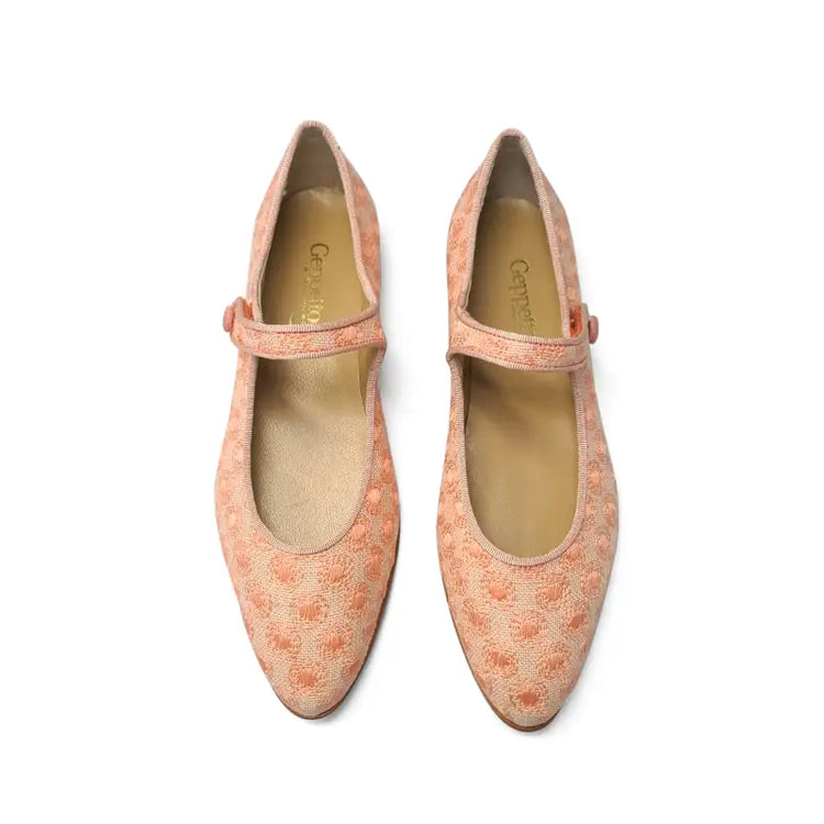 Geppettos pink polka dot pointy mary jane 137055 - girls