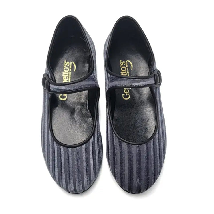 Geppettos slate velvet mary jane gp0582 - girls