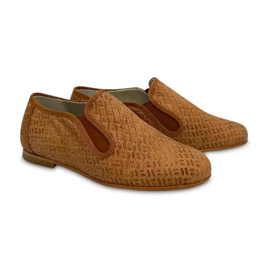 Geppettos tan basket smoking shoe 137037-21 - boys