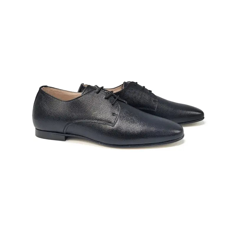 Gravitas black textured lace dress shoe 3414b - boys
