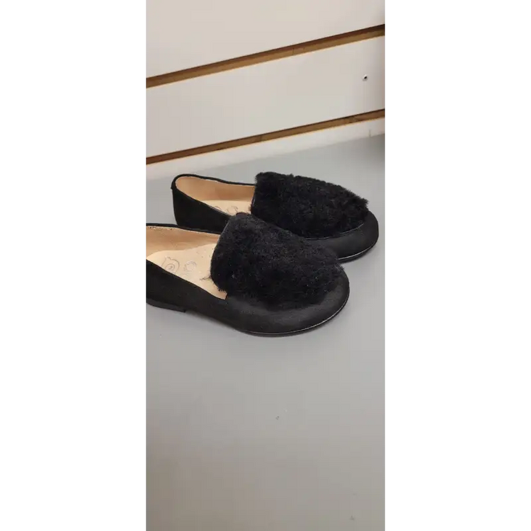 Hoo black fur slip on 2284 - slip