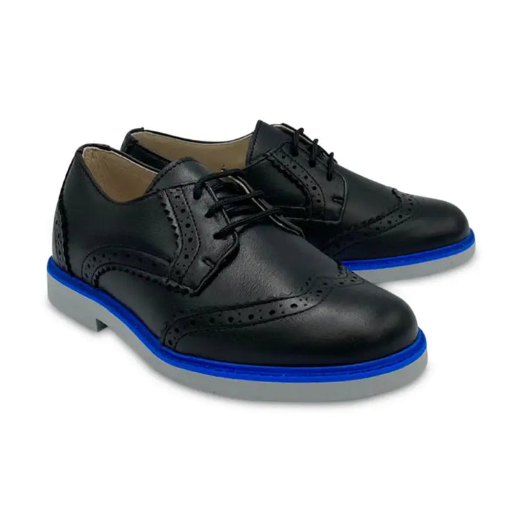 Hoo black lace oxford with tri color sole cv2276 - boys