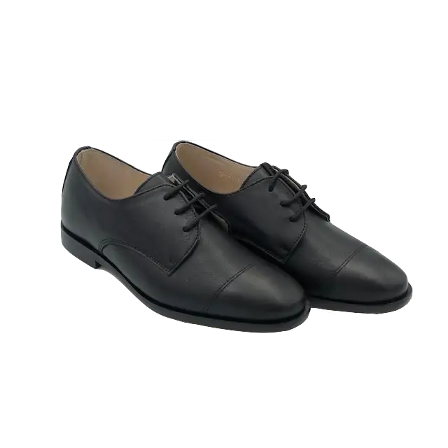Hoo black leather oxford cv2277 - boys